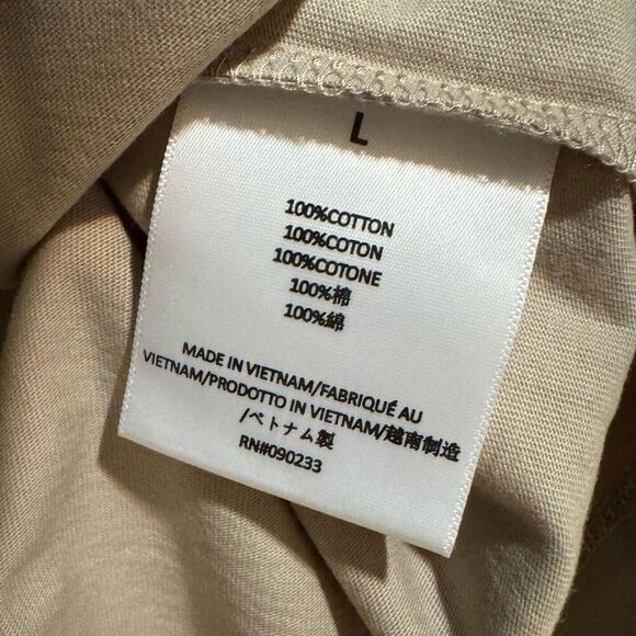 Men’s Size Large Essentials Fear Of God Core Collection Tan Short Sleeve T-Shirt - Picture 5 of 8